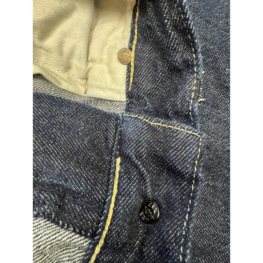 Lee 101+ Selvedge Jeans Mens 32 Dark Blue Indigo Excellent Premium Denim Pants - Picture 9 of 16